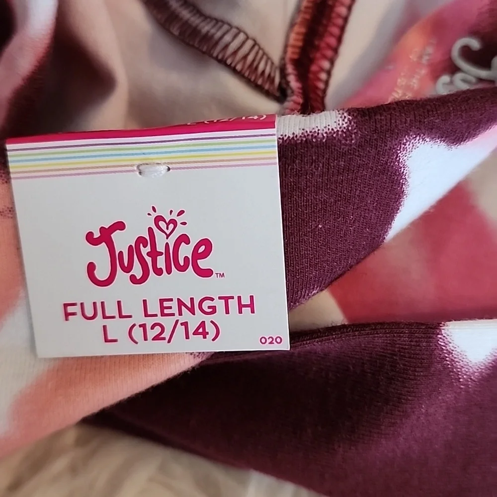 Justice Full Length Kids Tie-Dye Leggings - Pink and Purple Brand New
